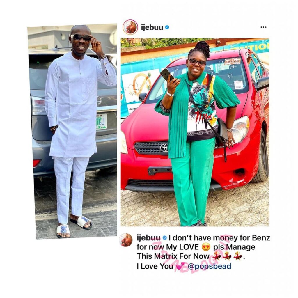 Actor Ijebuu gifts his wife a car