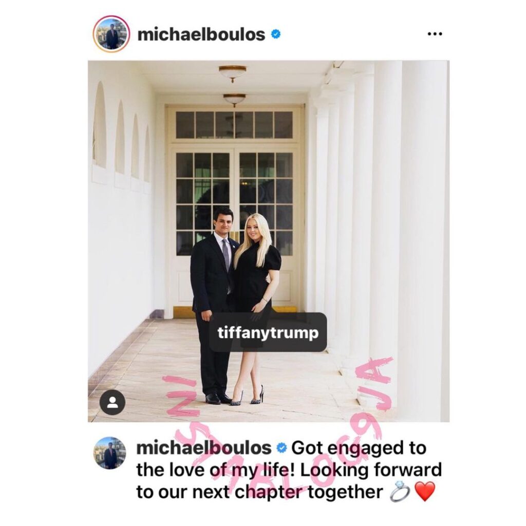 Donald Trump’s daughter, Tiffany, gets engaged to her 23-yr-old Lagosian boyfriend, Michael Boulos