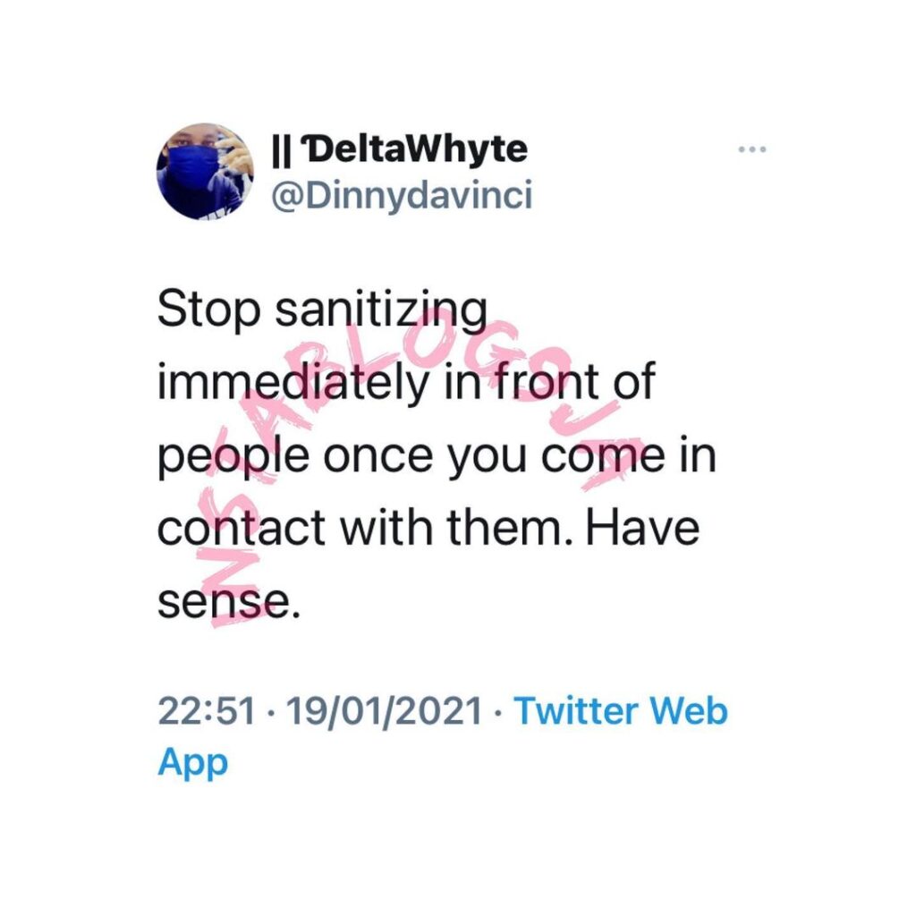 COVID-19: Delta man sends out hand-sanitizing ‘etiquette’