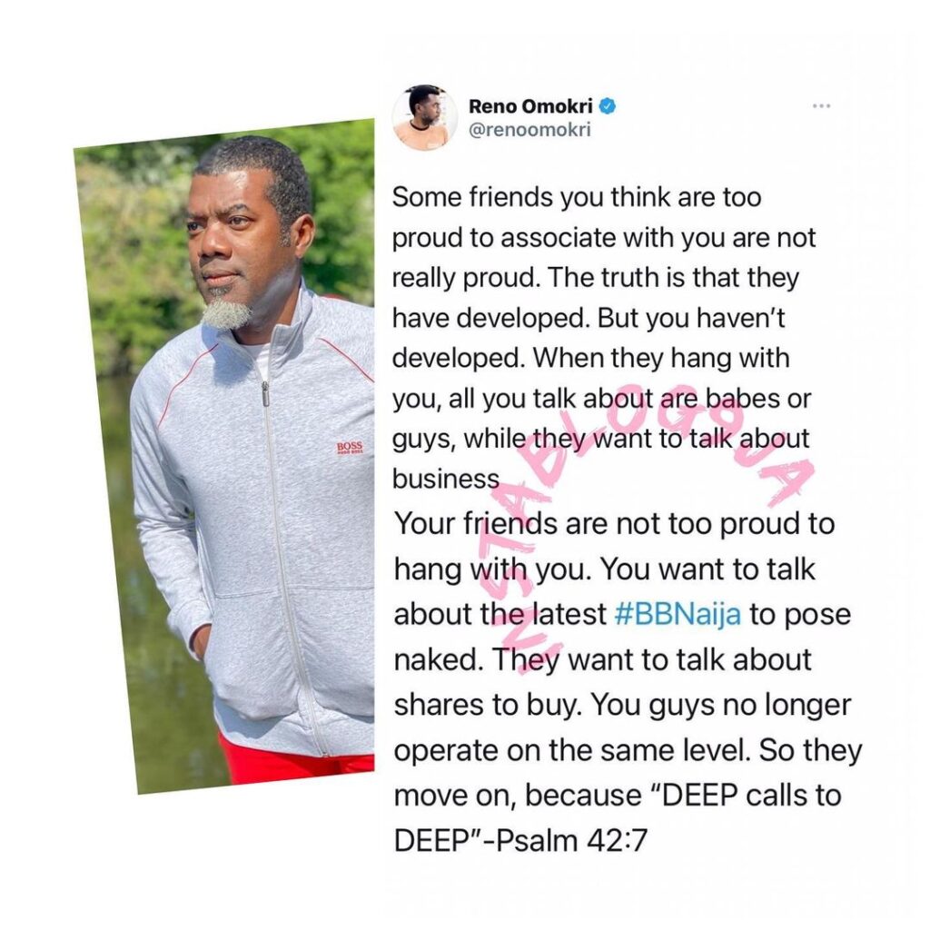 Some of you friends are not really proud — Reno Omokri