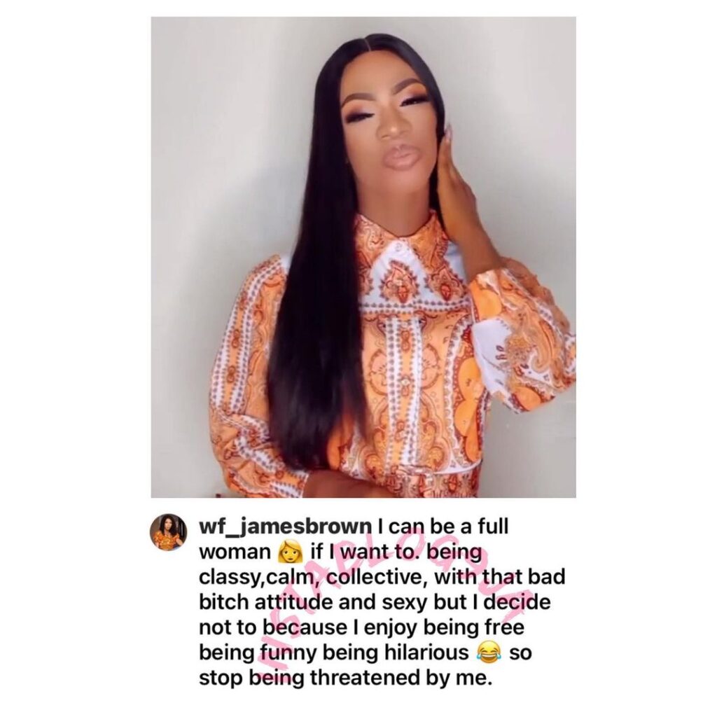 Don’t be threatened by me — Crossdresser James Brown, tells all women including Ms. Bobrisky