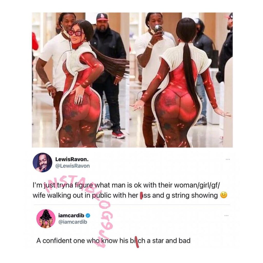 Rapper CardiB replies a follower wondering why Offset allows her to wear what she wants