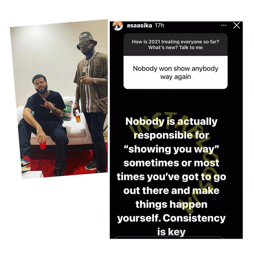 Nobody is responsible for showing you the way — Singer Davido’s manager, Asa Asika