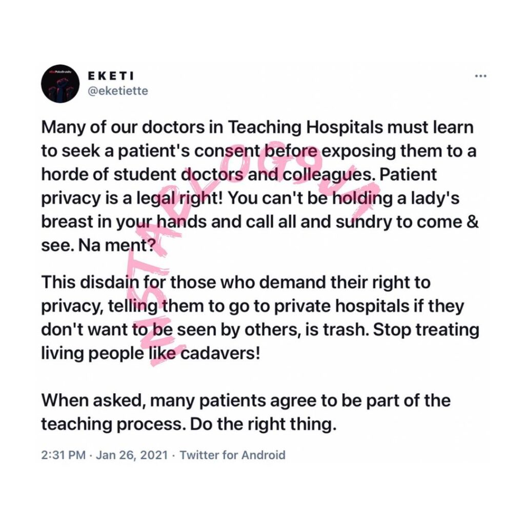 Teaching Hospital doctors must learn to seek patients’ consent before exposing them to a horde of student doctors — Writer Edima Ette