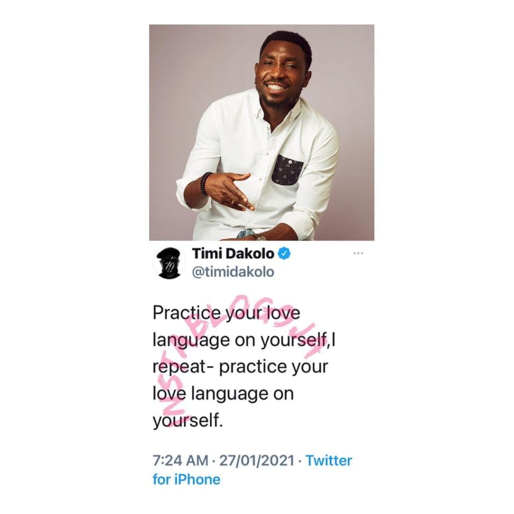 Practice your love language on yourself — Singer Timi Dakolo advice Nigerians