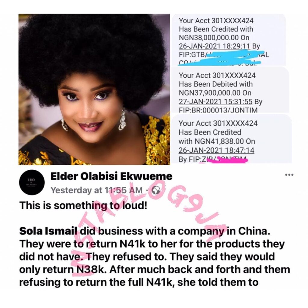 Lady returns the N38m mistakenly paid by a Chinese company planning to underpay her after a failed deal. [Swipe]
