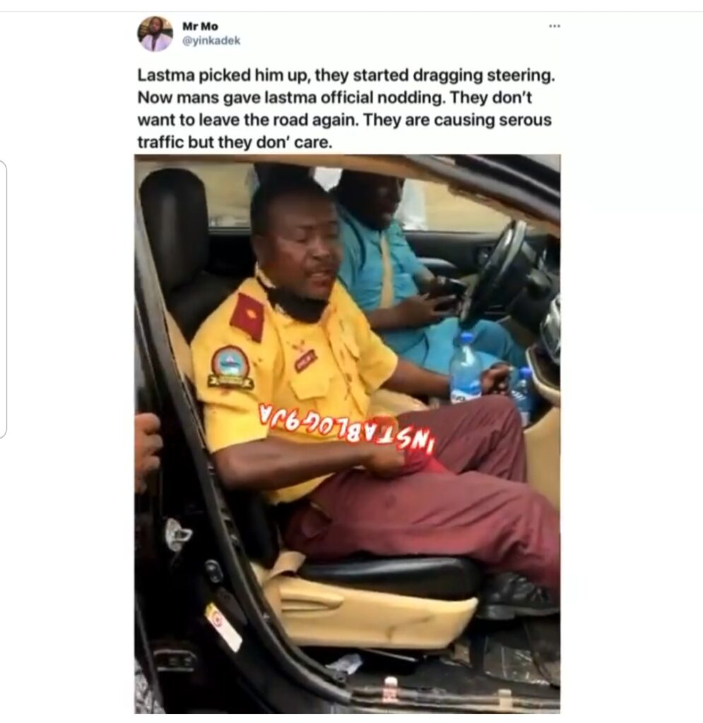 Motorist headbutts a LASTMA official for stopping him