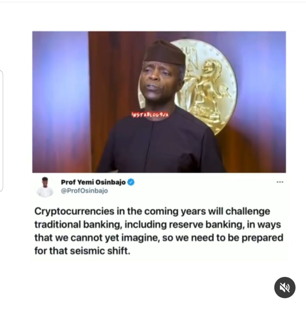 Cryptocurrency Ban: I believe the position of CBN and SEC should be subject of further reflection — VP Osinbajo
