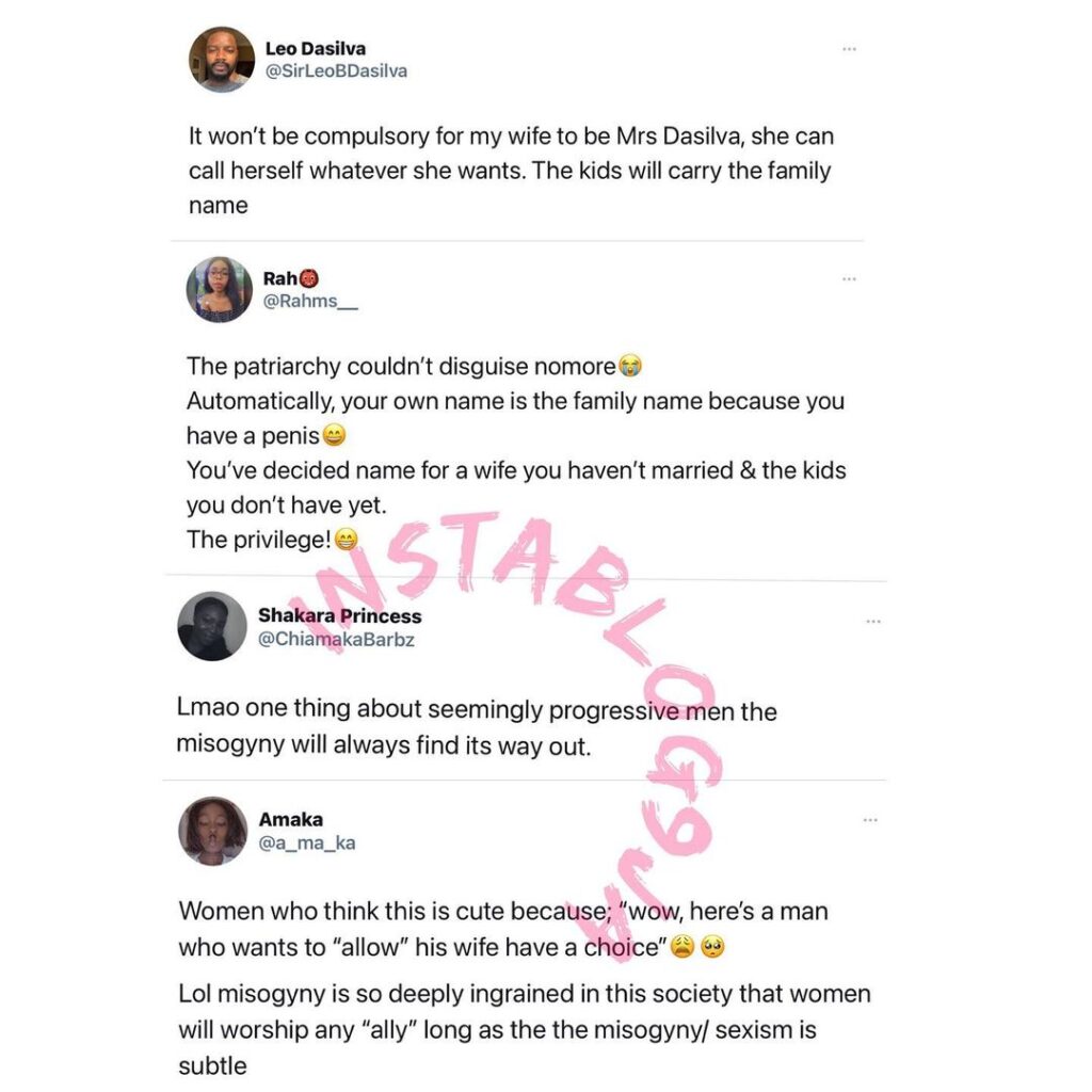 Feminists berate Reality Star Leo DaSilva for saying it won’t be compulsory for his wife to bear his surname [Swipe]