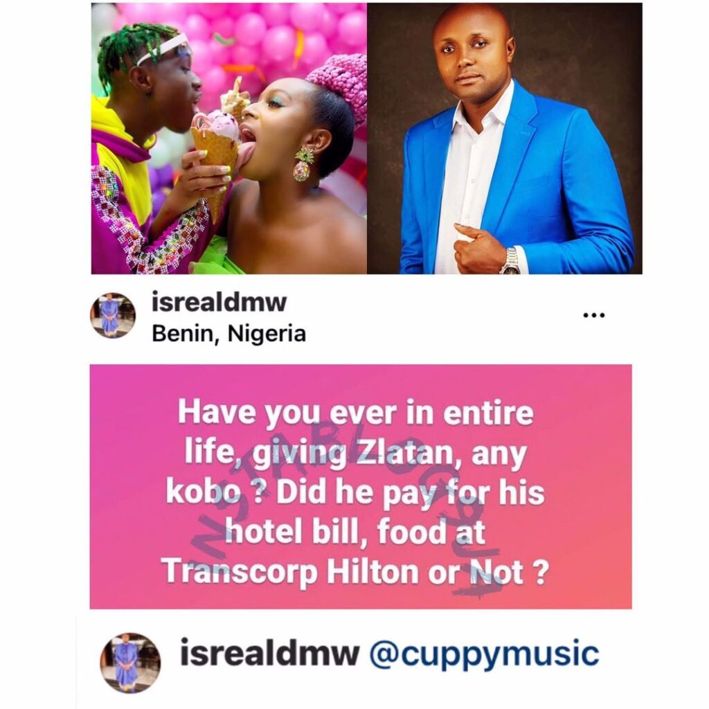 Davido’s aide, Israel, fires back at DJ Cuppy after she threatened to sue him [Swipe]