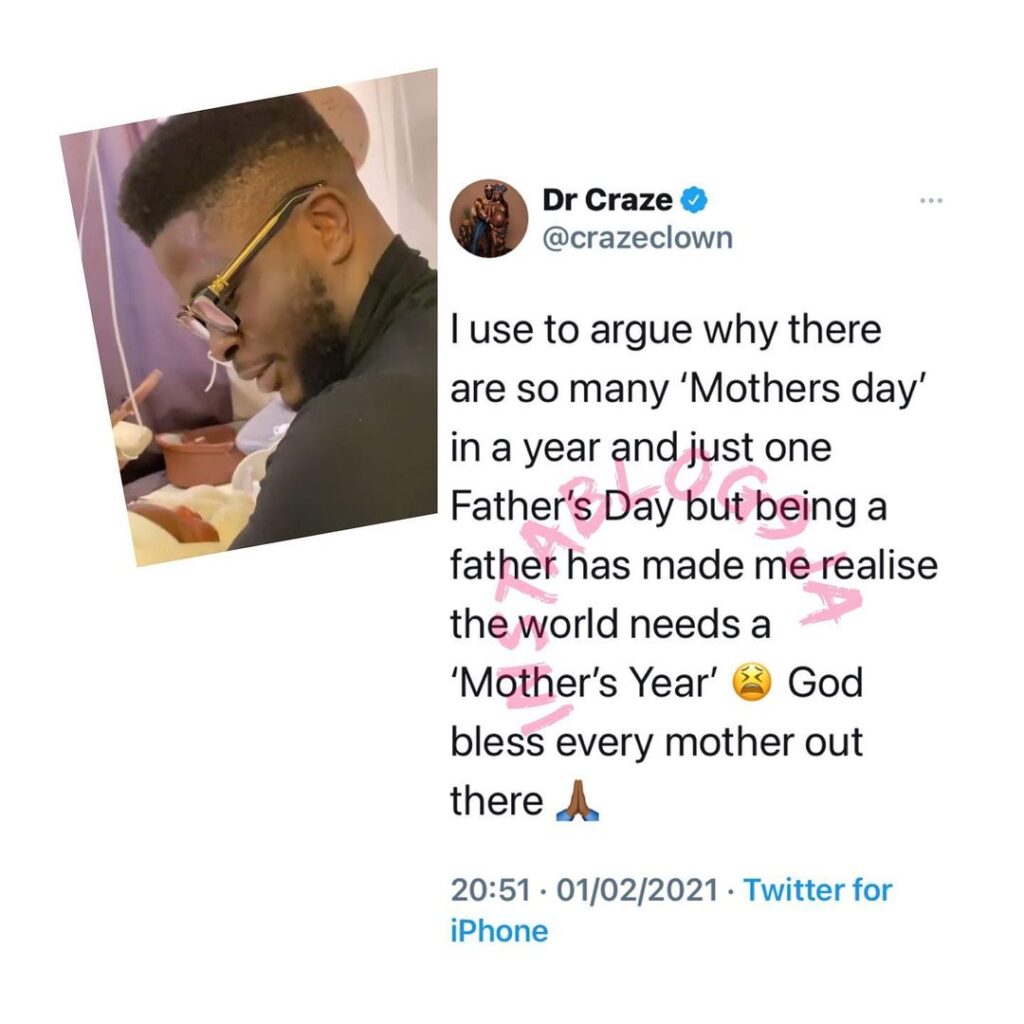 Being a father made me realize the world needs a ‘Mother’s Year’ — Comedian CrazeClown