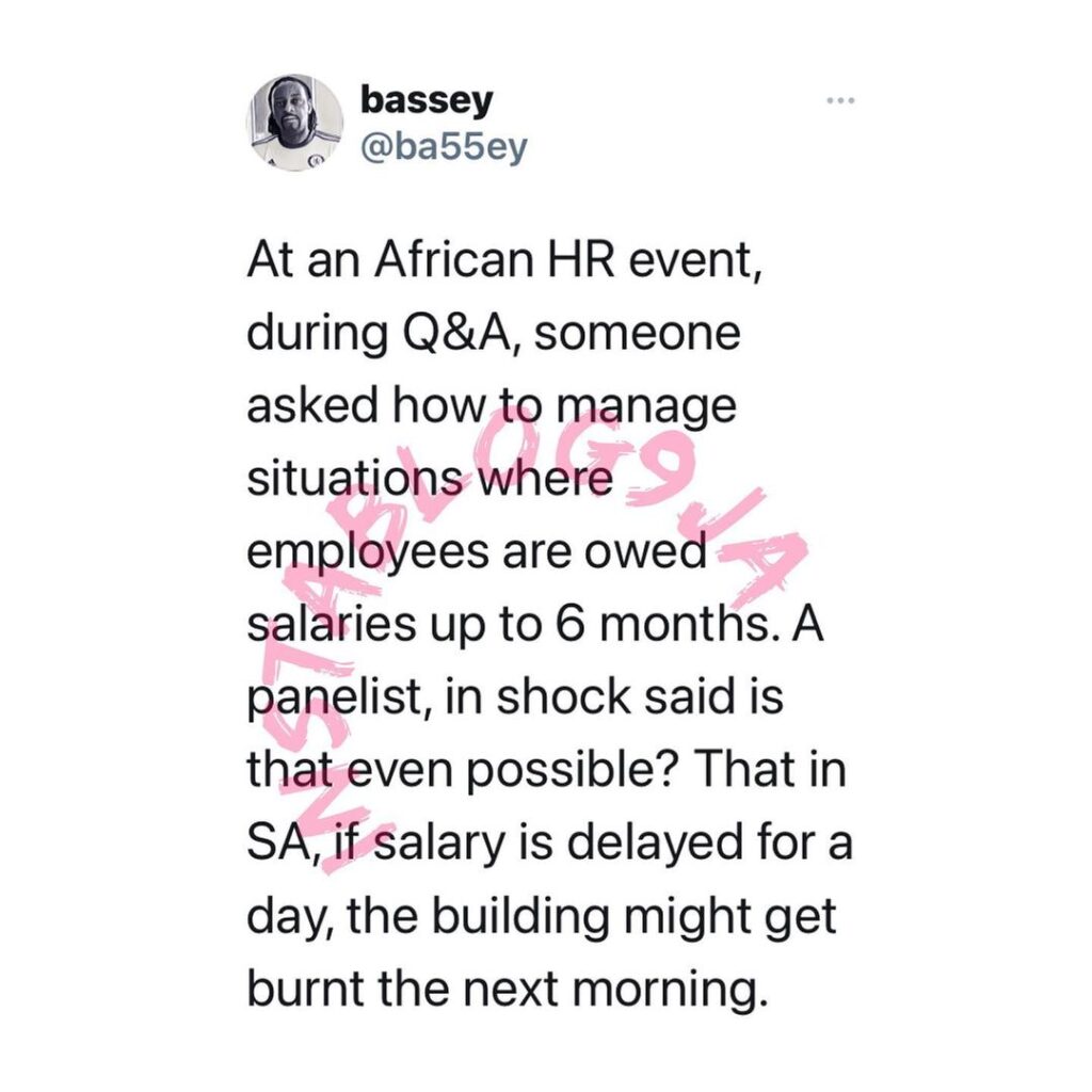 Nigerian Photographer reveals what he was told would happen if salary is delayed for a day in S. Africa