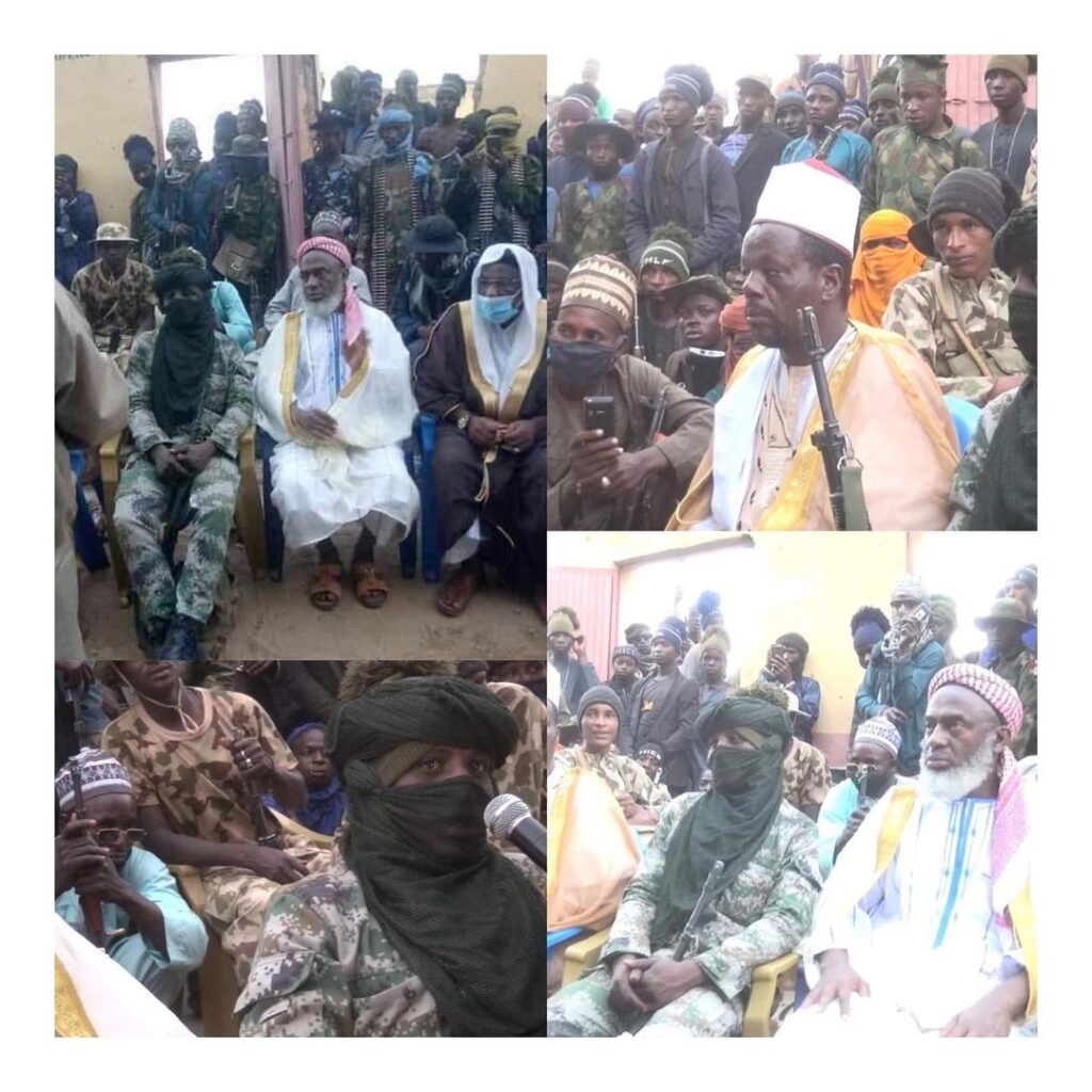Insecurity: Cleric Sheikh Gumi holds peace meeting with bandit leaders in Makkai forest, Zamfara State. [Swipe]