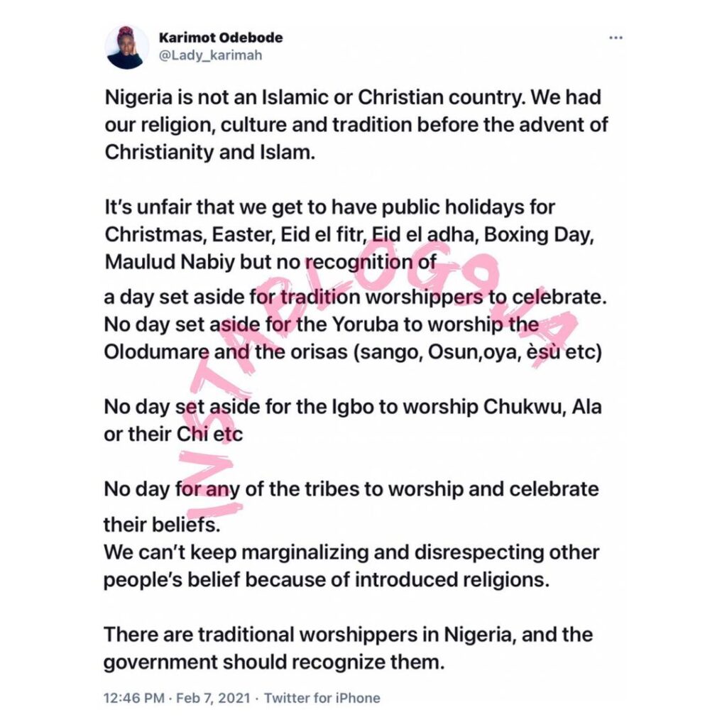 It’s unfair that no day is set aside for traditional worshippers to celebrate their gods — Poet Odebode
