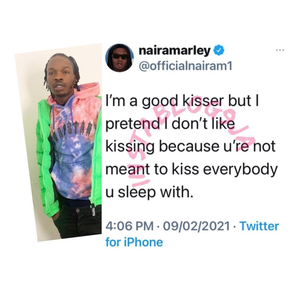 You not meant to kiss everyone you sleep with — Singer Naira Marley