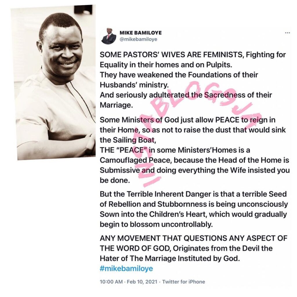 Feminism originated from the devil — Pastor Mike Bamiloye