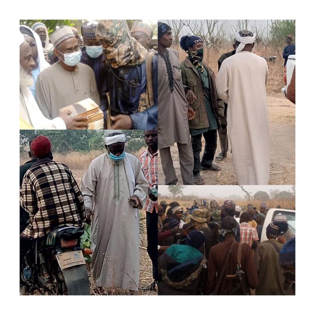 Cleric Gumi, Niger State SSG meet with the bandits that kidnapped Kagara students in the forest
