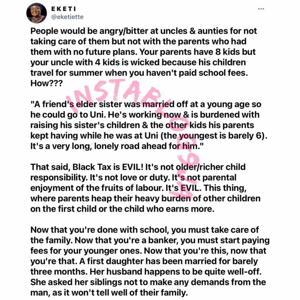 It’s evil to expect the older or richer child to carry the responsibility of others — Writer [Swipe]
