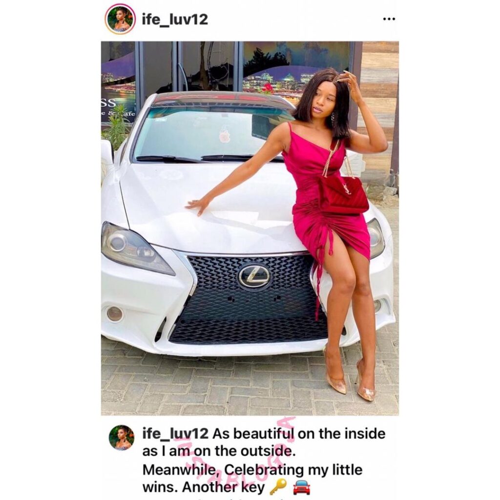 Comedienne Ife acquires a new car