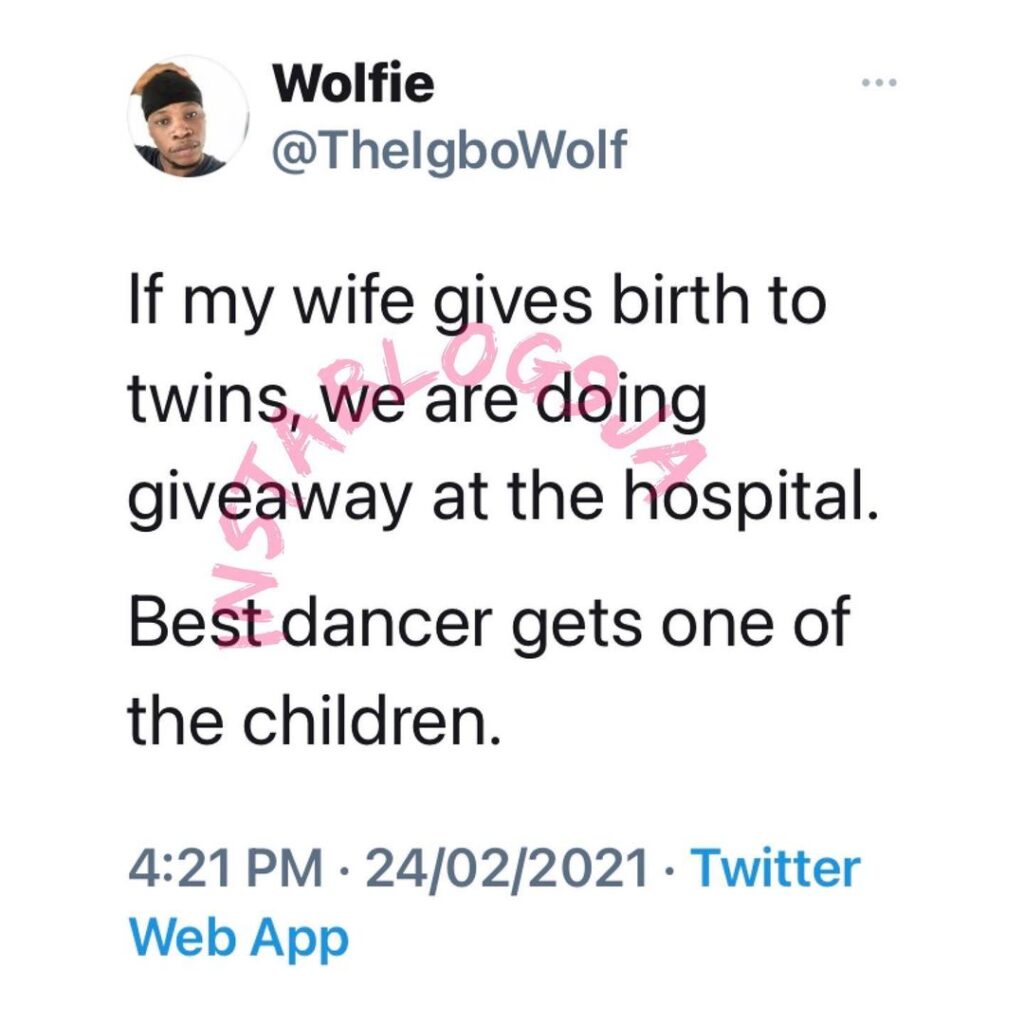 Singer Wolfie reveals what he will do if his wife gives birth to twins
