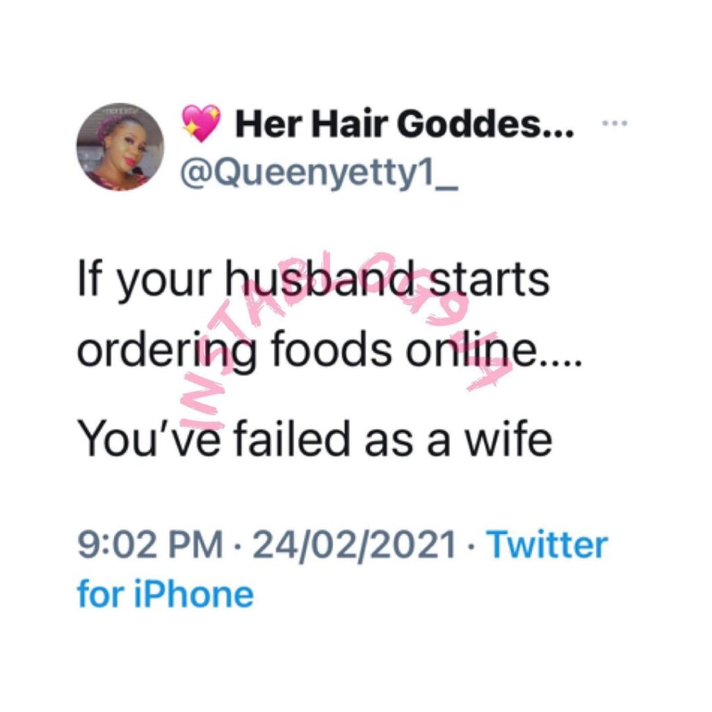 You’ve failed as a wife if your husband starts ordering foods online — Businesswoman