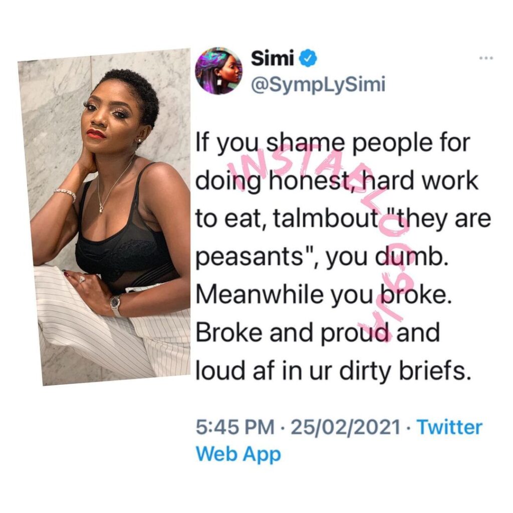 You’re dumb if you shame people for doing an honest work — Singer Simi