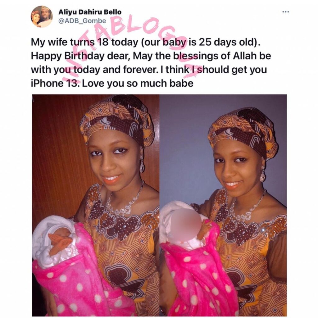 Banker shows off his babe and baby as babe turns 18
