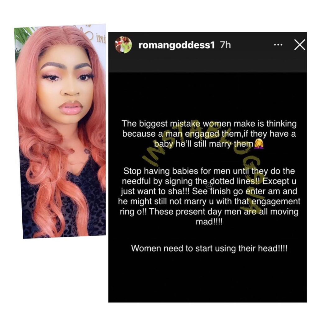 Ladies, stop having babies for men until they marry you — Lagos socialite Romangoddess