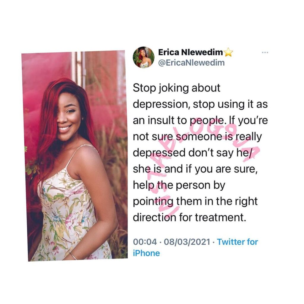 Stop using depression as an insult to people — BBN’s Erica Nlewedim
