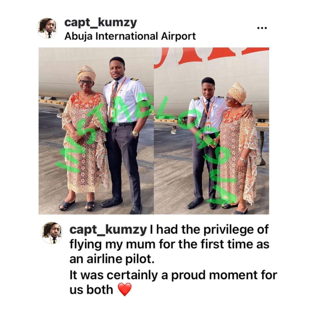 Heartwarming moment when a pilot flew his mum to her destination