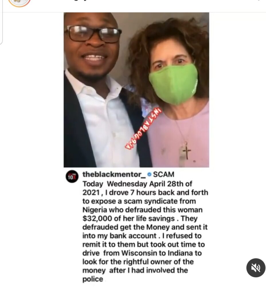 US based Nigerian man drives 3 hours to return a woman’s $32k after she fell victim of some Nigerian fraudsters