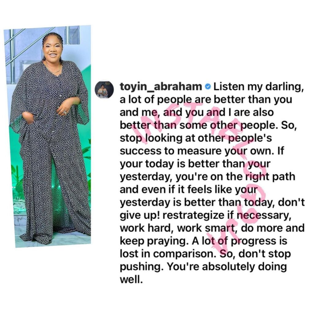 Don’t measure other people’s success with your own — Actress Toyin Abraham