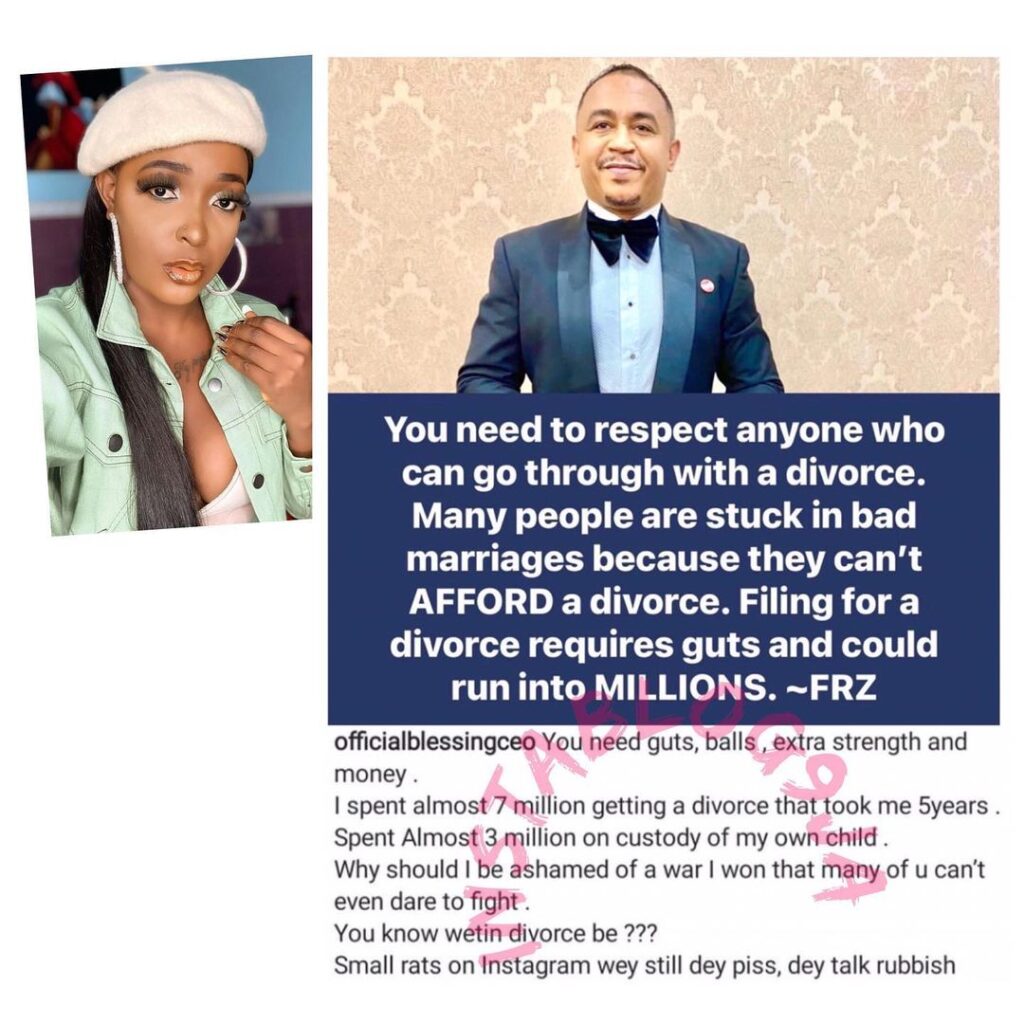 “I spent almost N7m to get a divorce and N3m on child custody,” Blogger Okoro confirms DaddyFreeze’s claim about divorce. [Swipe]