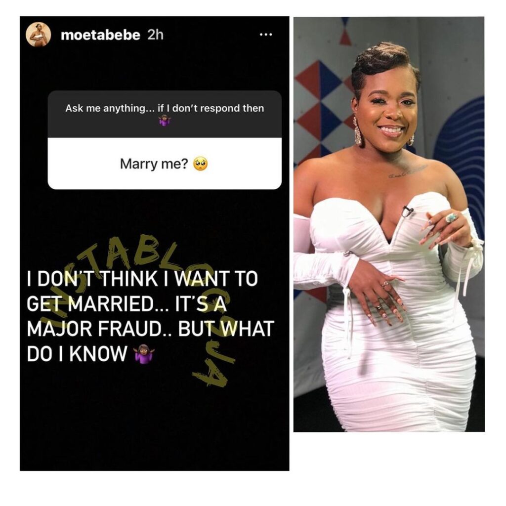OAP Moet Abebe reveals why she won’t be getting married