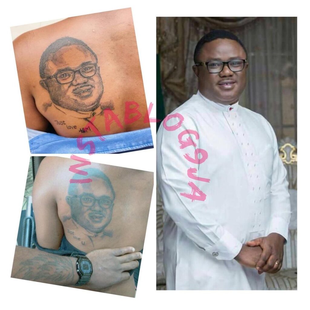 So Nice: Lady gets a tattoo of Cross River State Governor, Ayade, on her back