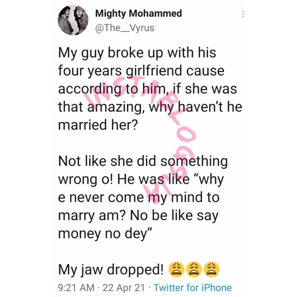 Man reveals why his friend broke up with his girlfriend of 4 years