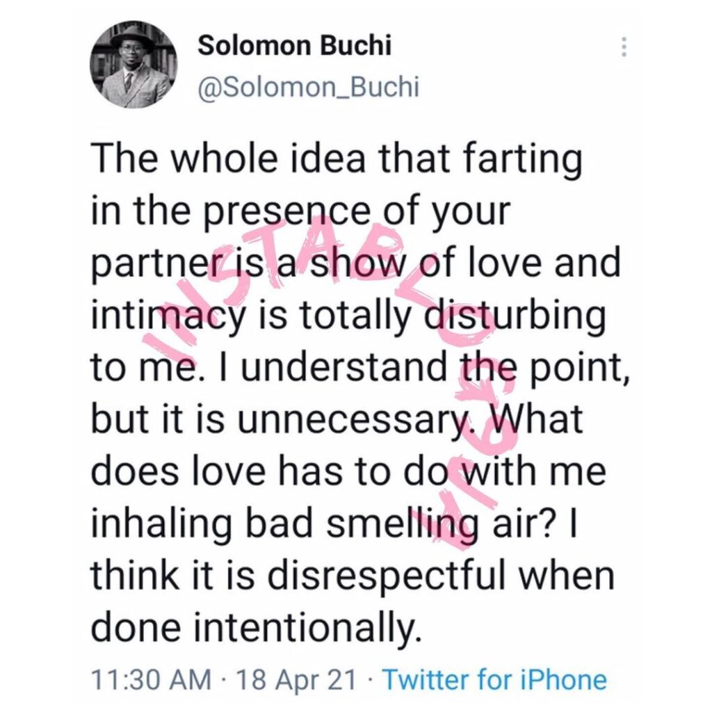 It’s disrespectful to intentionally fart in the presence of your partner — Life Coach Buchi