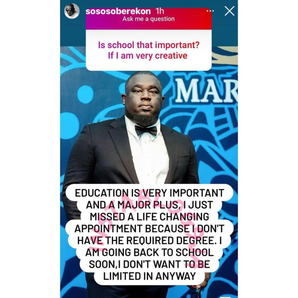 School Na Scam?: I just missed a life-changing appointment because I don’t have the required degree — Music Executive Soberekon