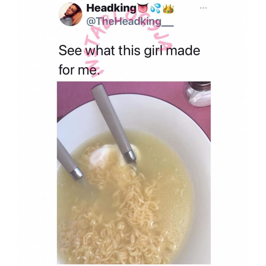 Man reveals the oceanic noodles delicay his girl prepared for him