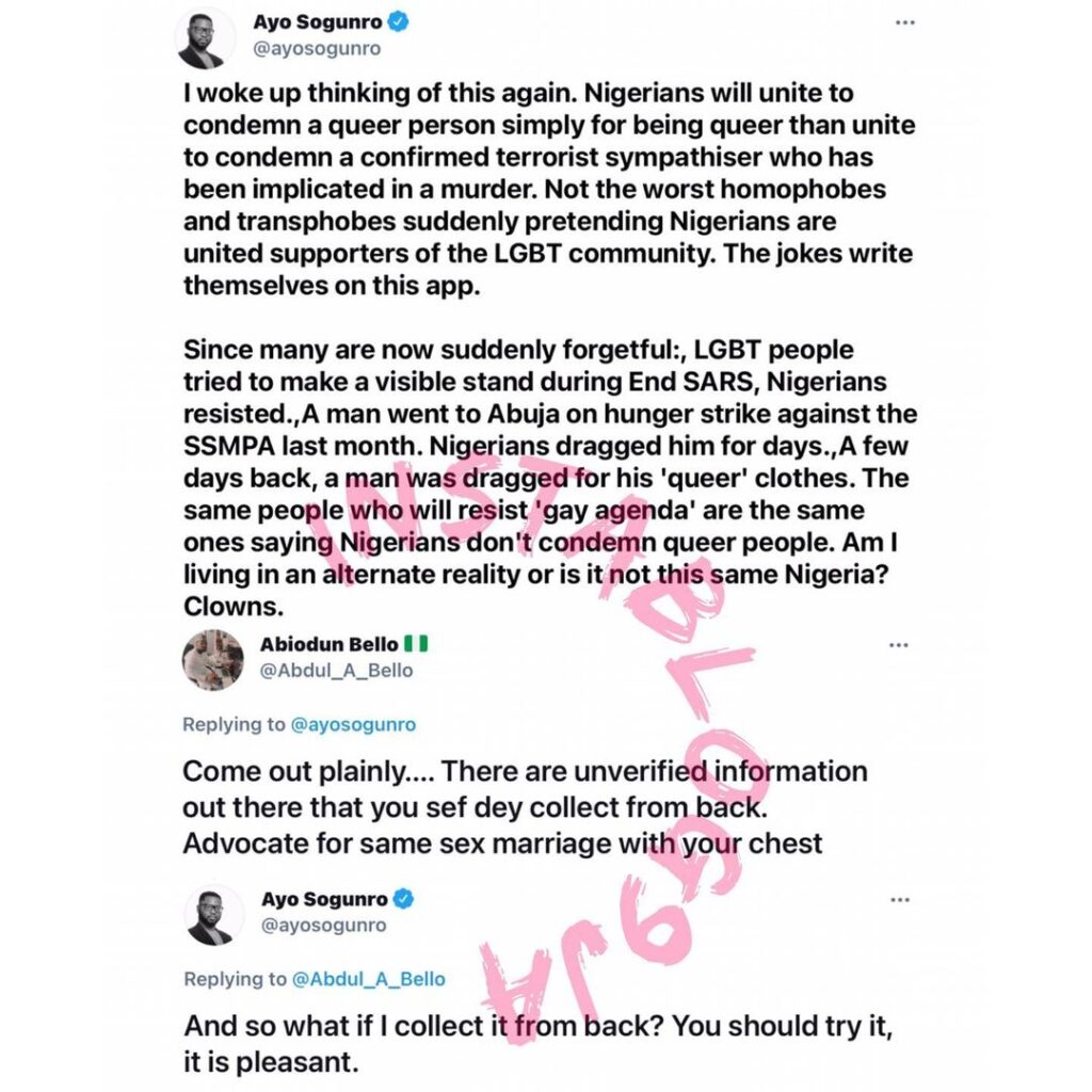 Writer Ayo Sogunro replies man who accused him of being gay