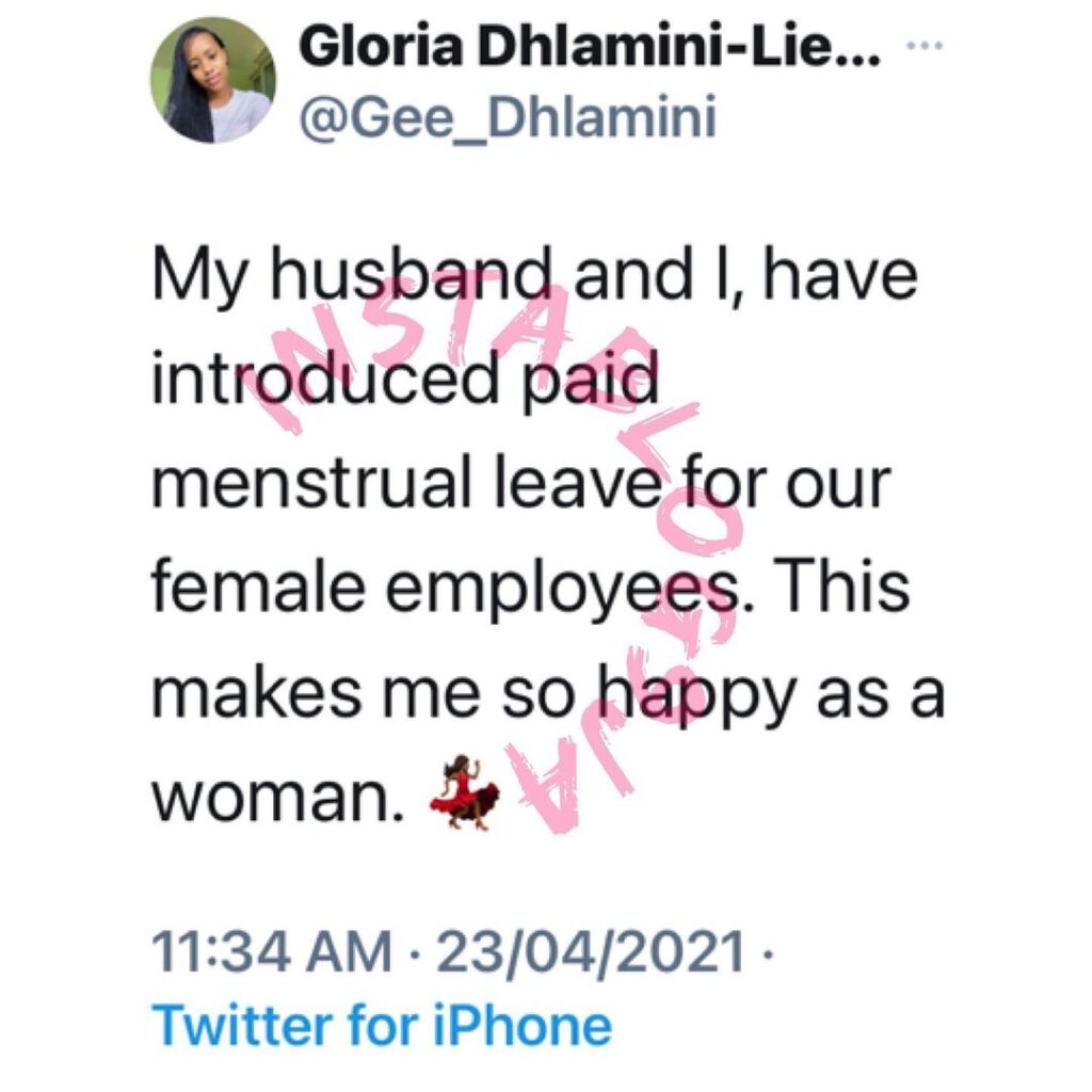 Businesswoman and her husband introduce paid menstrual leave for their female employees