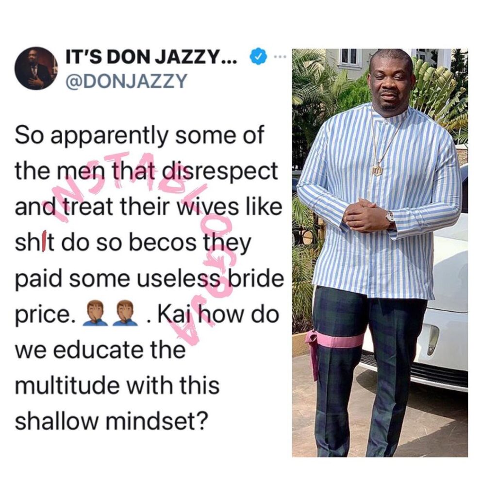 Men who disrespect their wives because they paid bride price are shallow minded — Mavin Records boss, Don Jazzy
