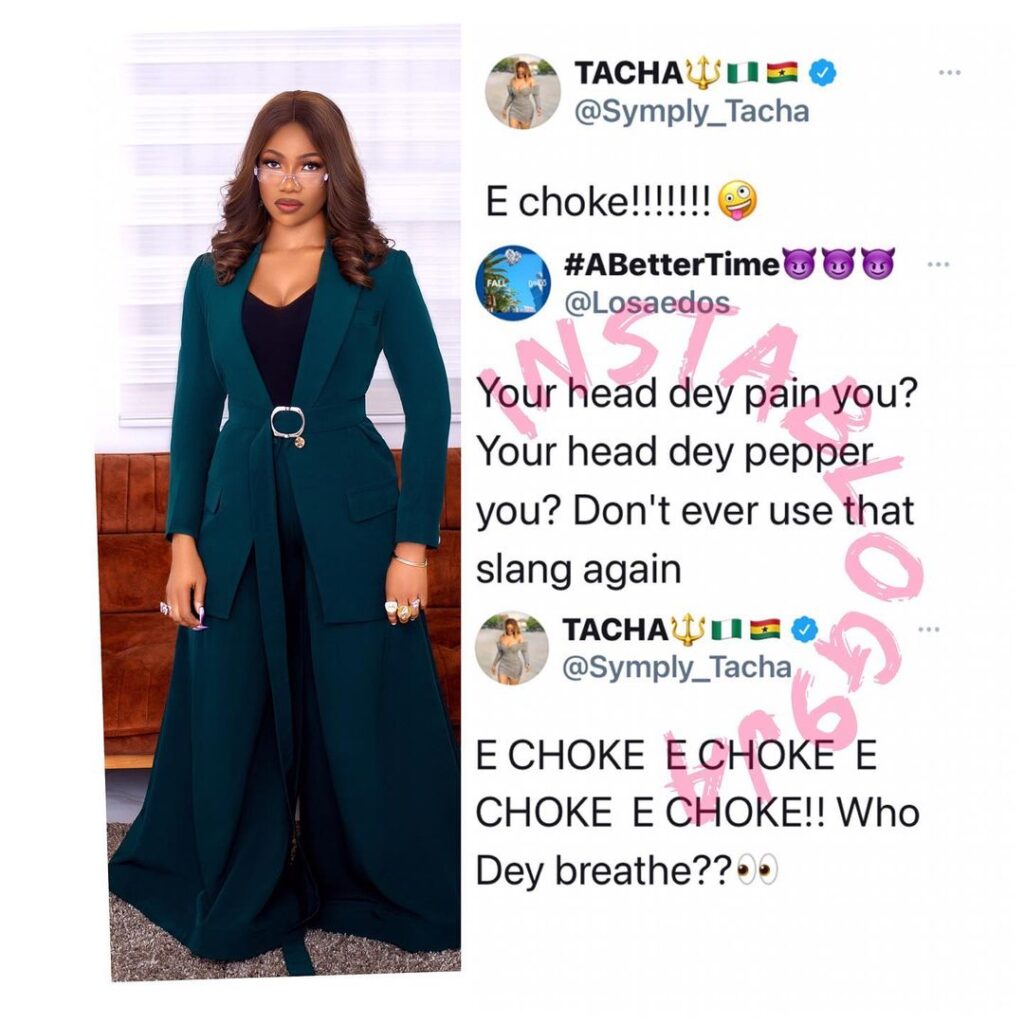 BBN’s Tacha adds a pinch of salt to the injury of a suspected Davido’s fan
