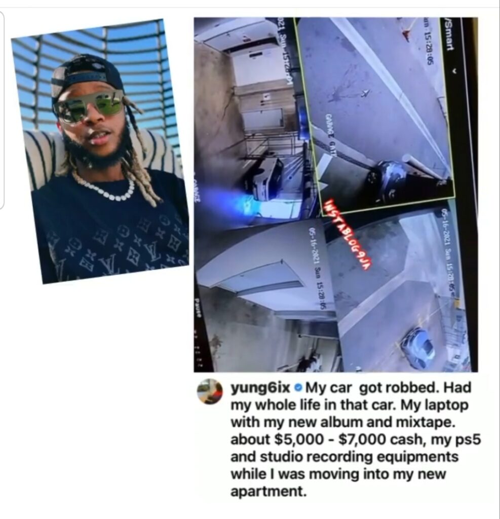 Rapper Yung6ix gets robbed in the U.S