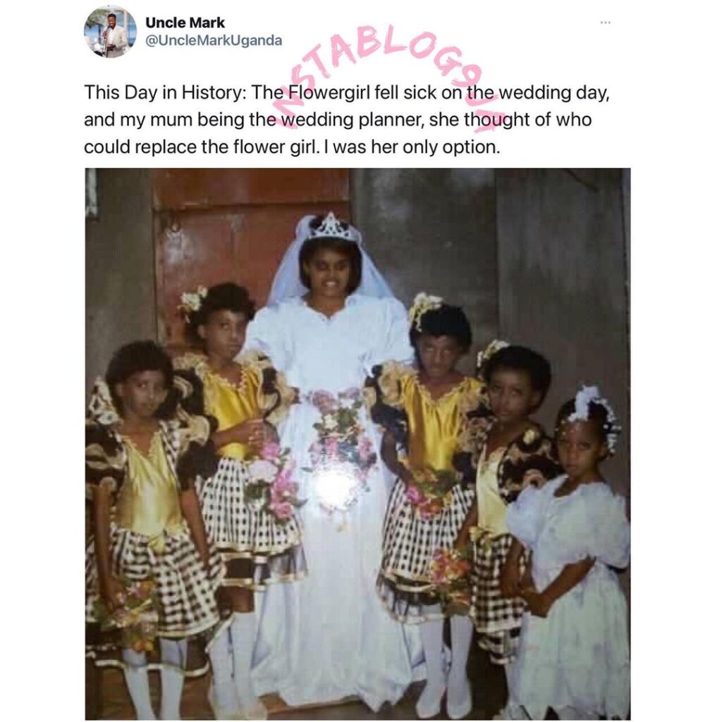 Ugandan Show Host, Mark, recounts how his mom used him as a flower girl for a wedding