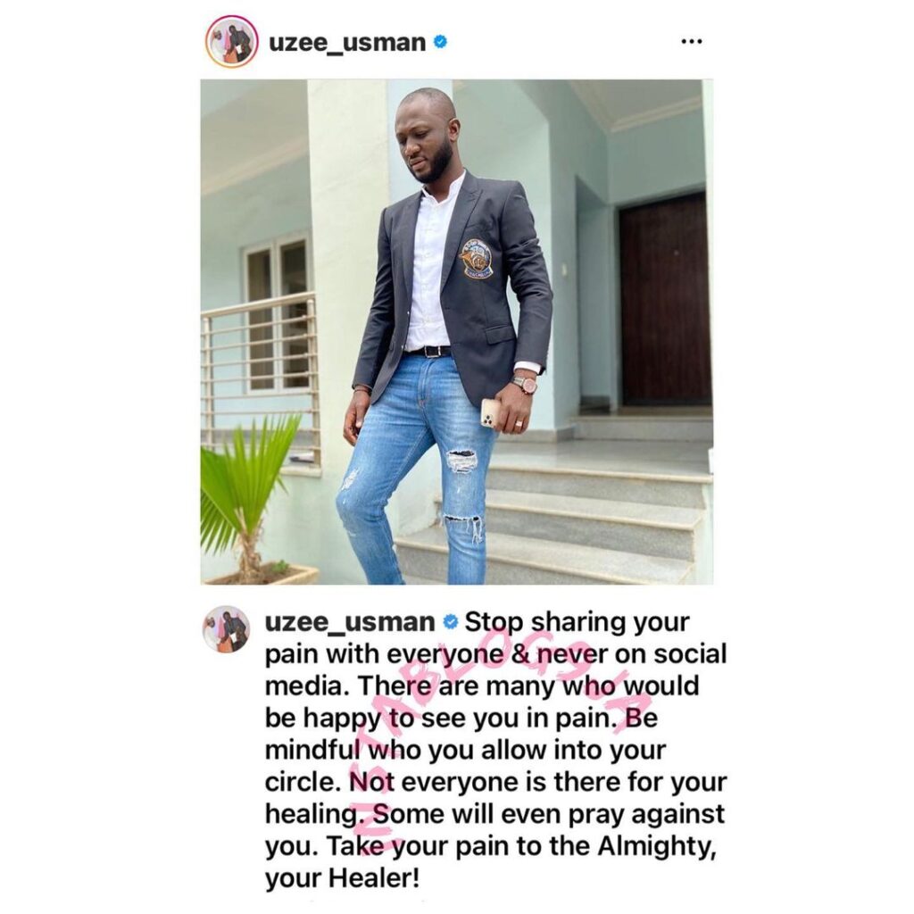 Never share your pain with people — Actor Uzee Usman