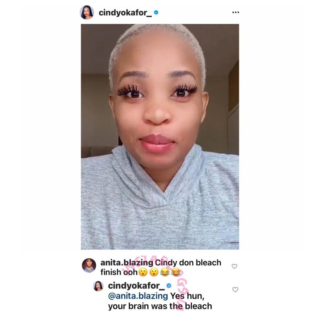 RealityTv  Star, Cindy, opens up about her “bleaching” cream