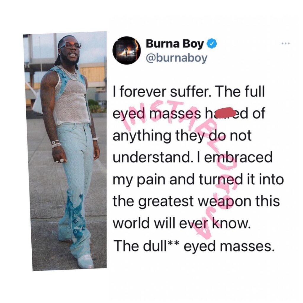 I embraced my pain and turned it into the world’s greatest weapon — Singer Burnaboy