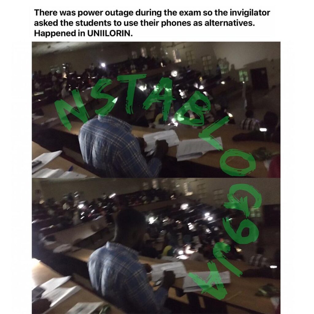 Better By Far: Students of a university in Ilorin—UNIILORIN—spotted writing an exam with their phones as light source [Swipe]
