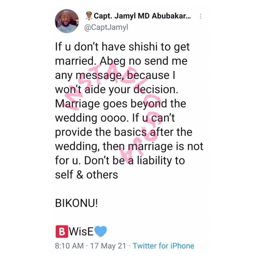 Aliko Dangote’s son in-law, Jamyl, sounds a note of warning to intending couples
